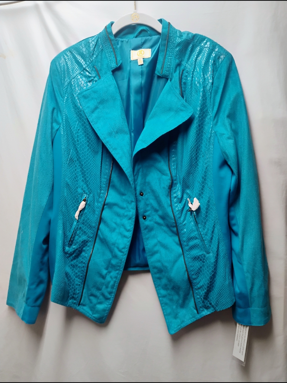 Liz Lange Teal Faux-Suede Textured Jacket